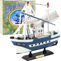 Modelo coleccionable de barco pesquero Flying Lady azul 24x23 cm