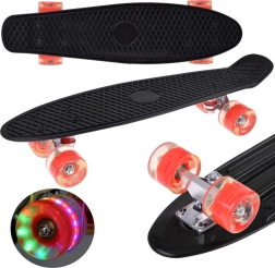 Monopatín skateboard LED Fiszka con ruedas iluminadas para skatepark