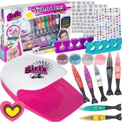 Set de esmaltes y accesorios para decorar uñas para niños