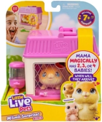 Little Live Pets Mini Mama hámster con sorpresa de bebés en casita