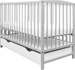 Cuna infantil con cajón NEW BABY Lilly, gris