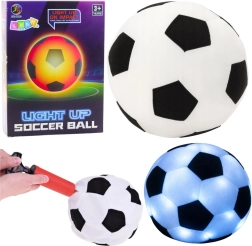 Balón de fútbol infantil blando e iluminado con bomba, blanco y negro