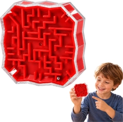 Juego lógico Laberinto con canica rojo