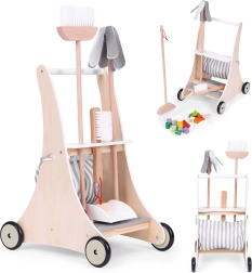 Carrito de limpieza de madera para niños ECOTOYS, beige