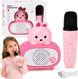 Karaoke infantil interactivo con micrófono bluetooth y altavoz con conejito
