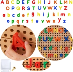 MASTERKIDZ pinzas del alfabeto para paredes STEM: letras mayúsculas y minúsculas, 122 piezas