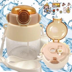 Botella de agua infantil con pajita y correa 1 l