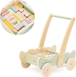 Carrito de madera para bloques Viga cocodrilo empujable