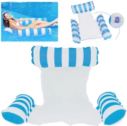Cómoda colchoneta inflable para agua con reposacabezas y apoyabrazos
