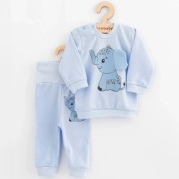 Conjunto infantil de camiseta y pantalón NEW BABY Happy Elephant azul 80 (9–12 m)
