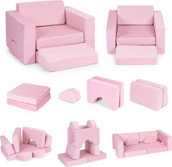 Sillón infantil modular con 8 cojines ECOTOYS – růžové