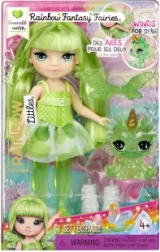 Rainbow High pequeña hermanita hada Emerald – muñeca verde con alas y mascota