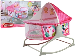 Cuna infantil multifuncional con columpio 2 en 1 en color rosa