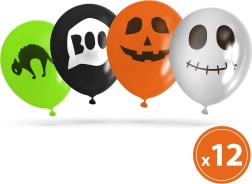 Set de globos de Halloween con 4 motivos, 12 unidades
