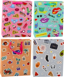 Bolsa de regalo con pegatinas de colores 32 × 26 × 12 cm