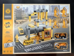 Set de construcción de garaje y obra con accesorios y figuras