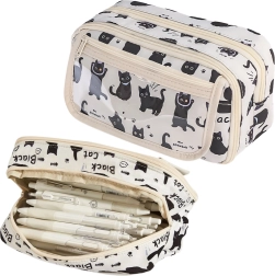 Estuche escolar con motivo de gatos negros 21 cm