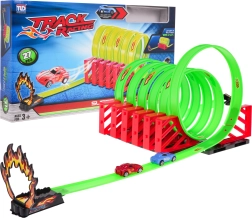 Pista de carreras extrema para niños 3+ con 6 bucles y 2 cochecitos, 27 piezas