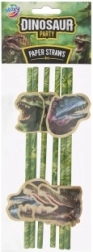 Pajitas de papel con motivo de dinosaurios, 6 uds.