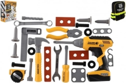 Juego de herramientas de plástico con taladro a batería y mochila