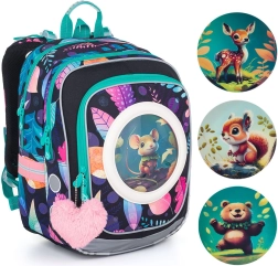 Topgal mochila escolar ligera animales del bosque