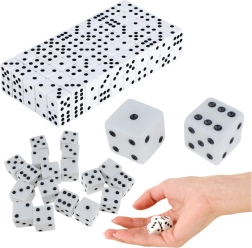 Juego de dados clásicos 1–6, blancos, 100 uds.