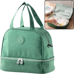 Bolsa térmica aislante para almuerzo verde
