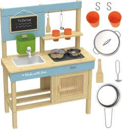 Cocinita de barro XXL de madera para exterior con accesorios CLASSIC WORLD