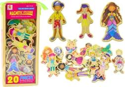 Figuras magnéticas de madera con disfraces coloridos, 20 uds.