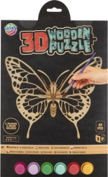 MOXY rompecabezas 3D de madera para colorear mariposa