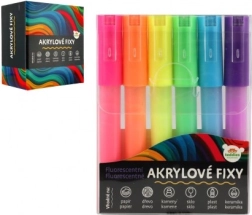 Rotuladores acrílicos fluorescentes 6 uds para papel, vidrio, cerámica y piedra