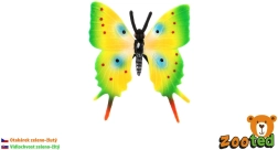 Mariposa tropical de plástico Papilio verde-amarilla, 5,5 cm