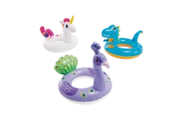 Flotador infantil hinchable con forma de animal 86 × 58 cm (llama, unicornio, dinosaurio)