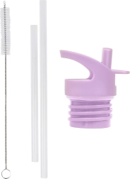 Tapa, cepillo y pajita para botella de acero inoxidable Jardín de Flores