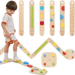 Viga pista de equilibrio y sensomotriz modular de madera