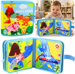 Libro sensorial de fieltro de dinosaurios – quiet book educativo para niños