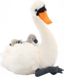 Cisne de peluche con crías