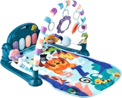 Alfombra de juego interactiva con piano azul