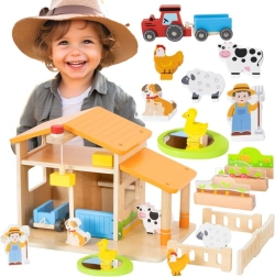Granja de madera Viga Toys con accesorios