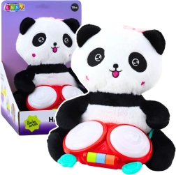 Panda de peluche con tambor y efectos de luz
