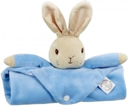 Manta de apego de peluche con conejito PETER RABBIT, azul 37,5 × 37,5 cm