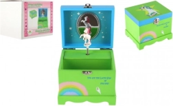 Joyero musical infantil de madera con unicornio, verde