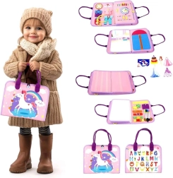 Libro sensorial tipo busy de unicornio 2Kids Toys