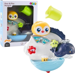 Juguete acuático interactivo para la bañera – pingüino y ballena