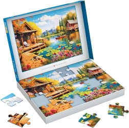 Puzzle Eurographics Connecting Pieces: cabaña junto al lago 24 piezas