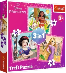 Puzzle 3 en 1 – hermosas flores – DISNEY PRINCESS Trefl