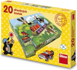 Cubos de madera con imágenes El Topo y transporte, 20 piezas