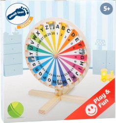 Ruleta de madera small foot – letras A–Z y números 1–30