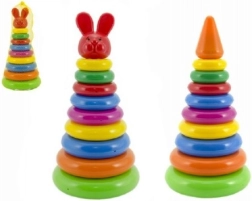 Pirámide apilable con anillos para niños, plástico 28 cm