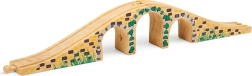 Bigjigs Rail puente de madera de tres arcos para trenes